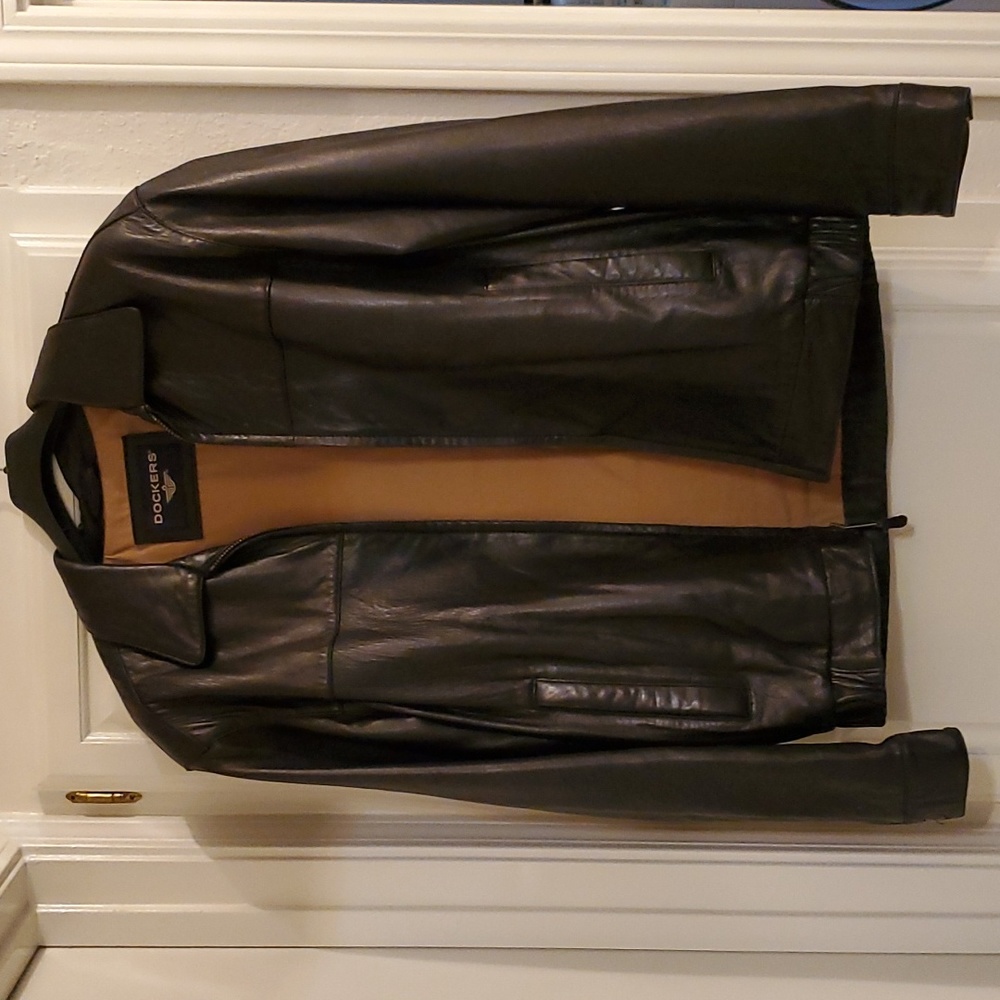 Dockers Men's Black Leather Jacket